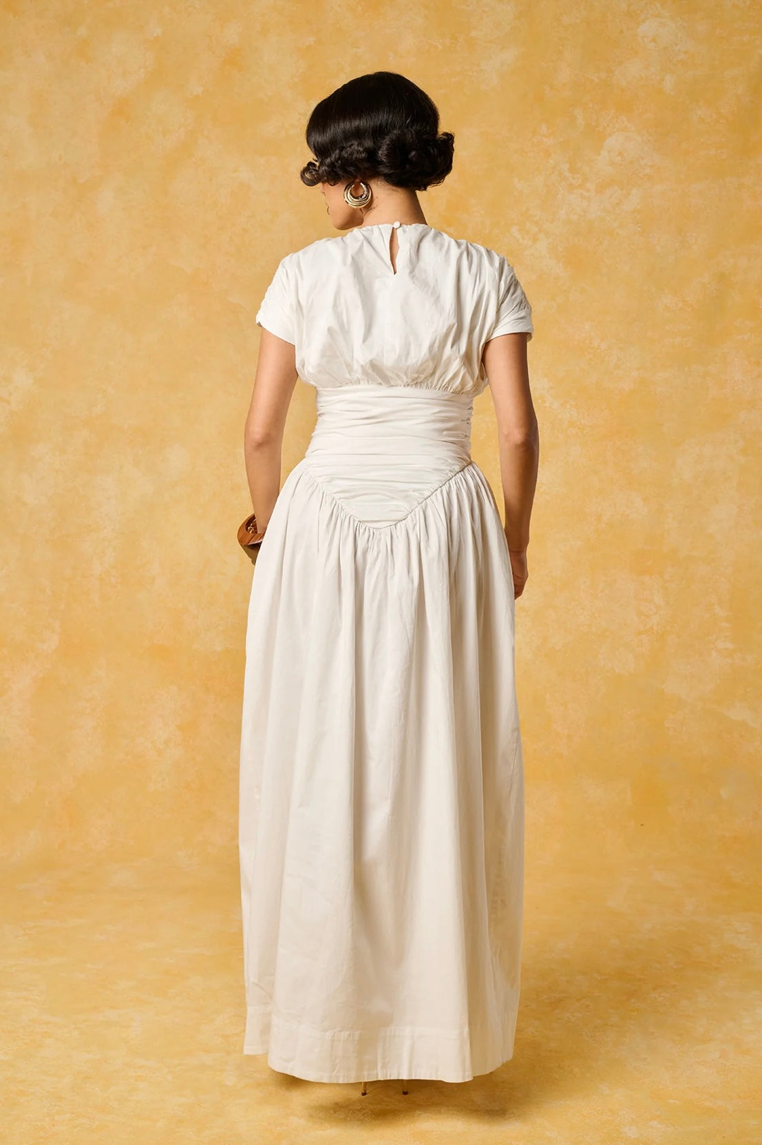 Adesuwa Ruched Cotton Long Dress